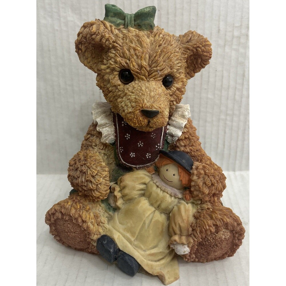 Vintage Resin teddy Bear Coin Bank
